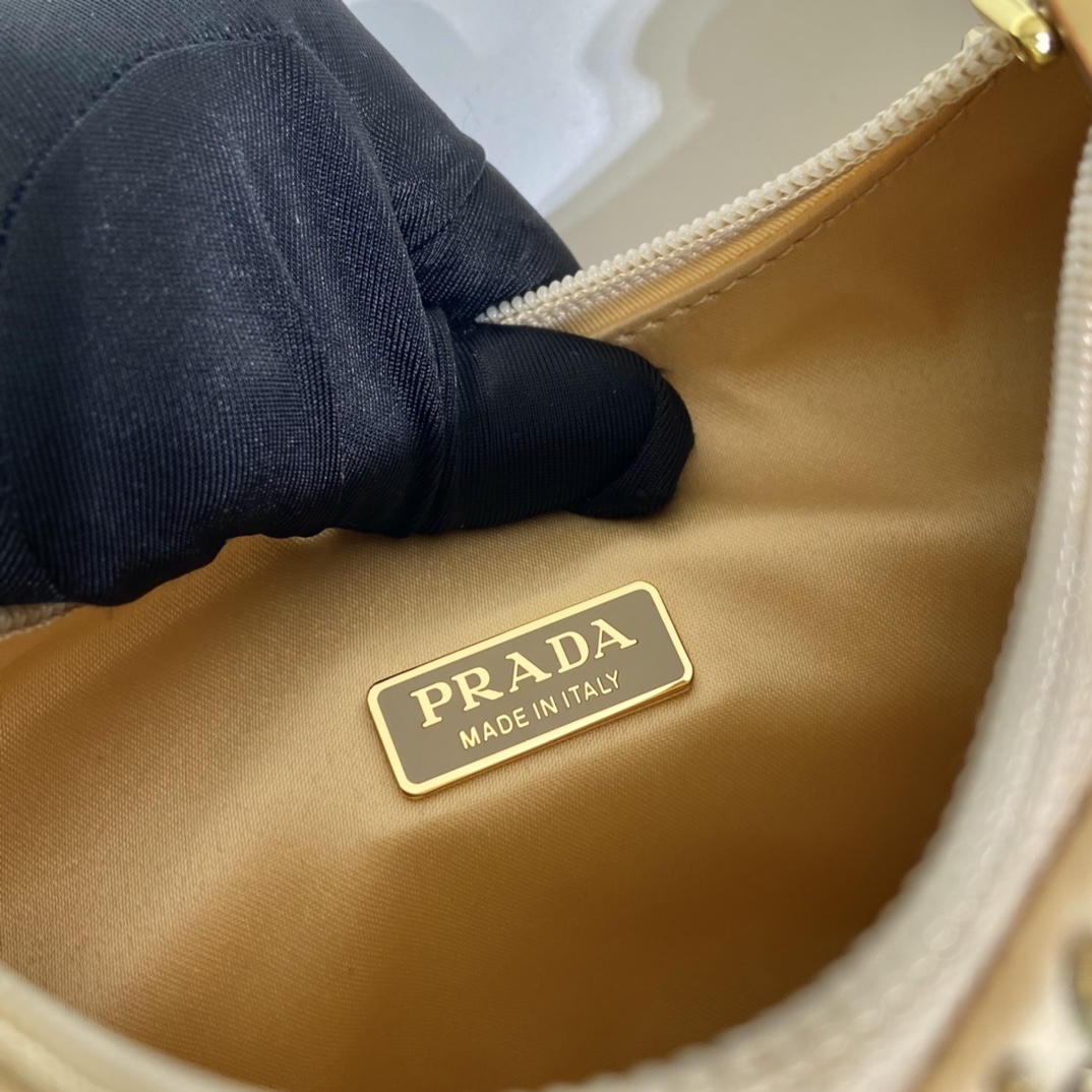 Prada Mini Duchesse And Crystal 2000 Hobo Bag Handbag Gold 1NE515